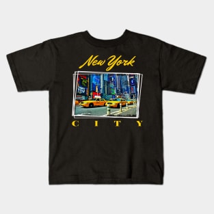 New York City Taxi Street Scene Kids T-Shirt